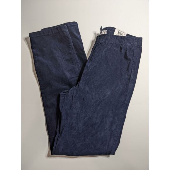 Karen Scott Petite Corduroy Pants Blue Pet/Pet Mid Straight Pull On Workwear - Picture 1 of 6